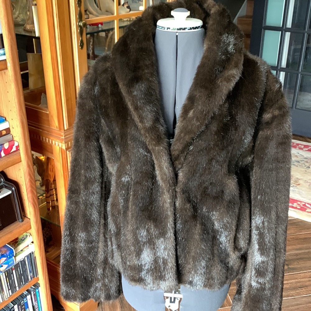 Faux dark brown Mink by Newport News LG